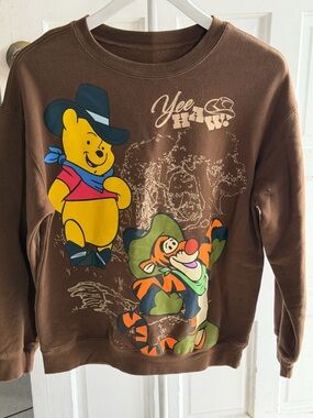 Disney Winnie the Pooh Tigger & Pooh Bear Western Women's Crewneck M